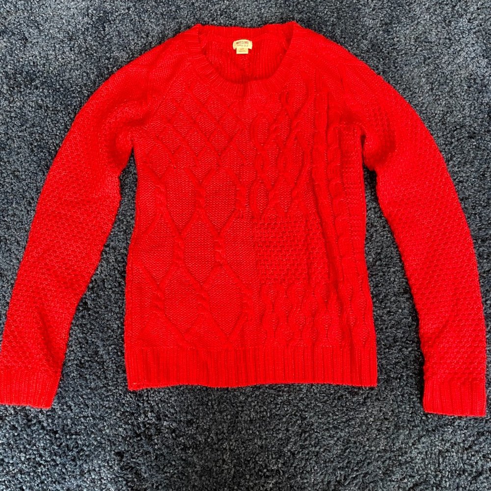Red crew neck sweater